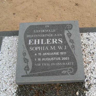 EHLERS Sophia M.W.J. 1911-2003