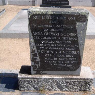 GOOSEN Petrus G.J. 1897-1977 &amp; Anna Olivari COLOMBO 1900-1968