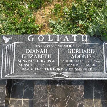 GOLIATH Gerhard Adonis 1929-2017 &amp; Dinah Elizabeth 1934-2017