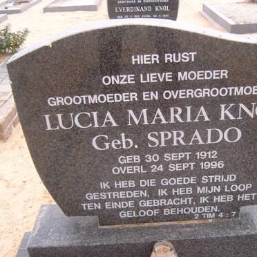 KNOL Lucia Maria nee SPRADO 1912-1996