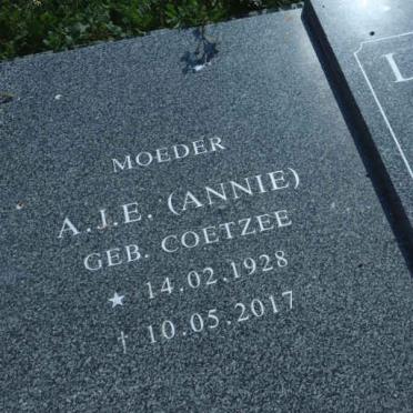 LOUW C.J.J. 1922-2020 &amp; A.J.E. COETZEE 1928-2017