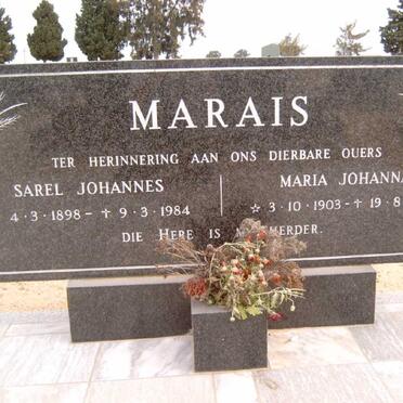 MARAIS Sarel Johannes 1898-1984 &amp; Maria Johanna 1903-1986