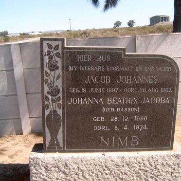 NIMB Jacob Johannes 1897-1967 &amp; Johanna Beatrix Jacoba BASSON 1898-1974