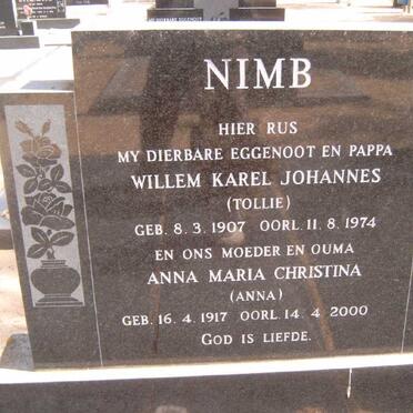 NIMB Willem Karel Johannes 1907-1974 &amp; Anna Maria Christina 1917-2000