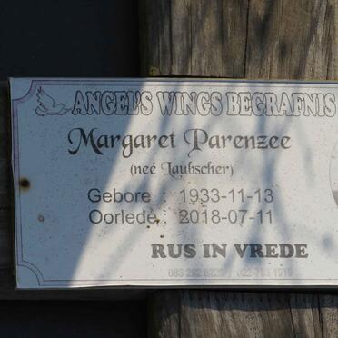 PARENZEE Margaret nee LAUBSCHER 1933-2018