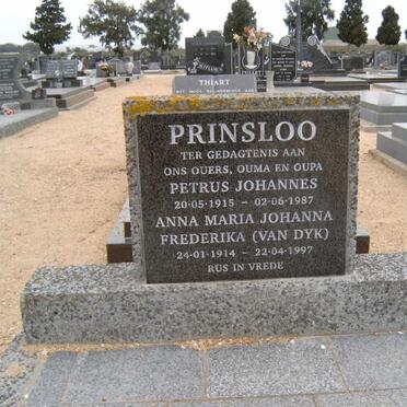 PRINSLOO Petrus Johannes 1915-1987 &amp; Anna Maria Johanna Frederika VAN DYK 1914-1997