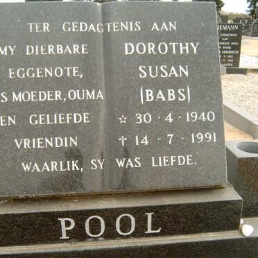 POOL Dorothy Susan 1940-1991