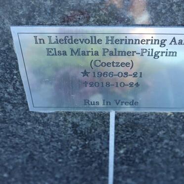 PILGRIM Elsa Maria, PALMER nee COETZEE 1966-2018
