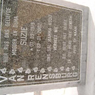 RENSBURG Suzie, van 1919-2002