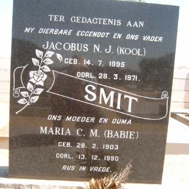 SMIT Jacobus N.J. 1895-1971 &amp; Maria C.M. 1903-1990