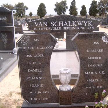SCHALKWYK Daniel Johannes, van 1933-1998 &amp; Maria S.E. 1932-