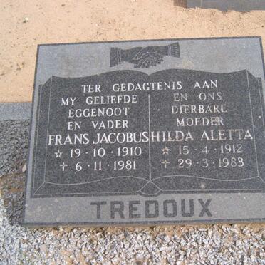 TREDOUX Frans Jacobus 1910-1981 &amp; Hilda Aletta 1912-1983