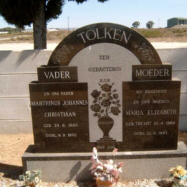 TOLKEN Marthinus Johannes Christiaan 1882-1970 &amp; Maria Elizabeth THEART 1889-1967