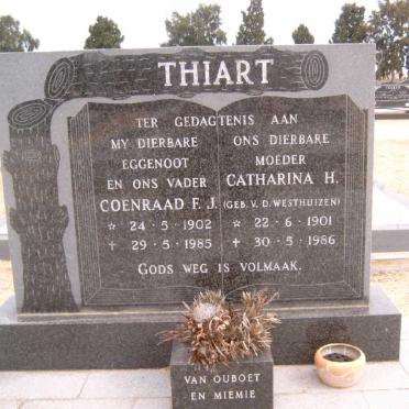 THIART Coenraad F.J. 1902-1985 &amp; Catharina H. V.D. WESTHUIZEN 1901-1986