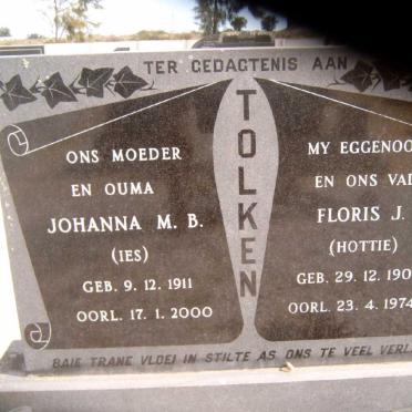 TOLKEN Floris J.T. 1907-1974 &amp; Johanna M.B. 1911-2000