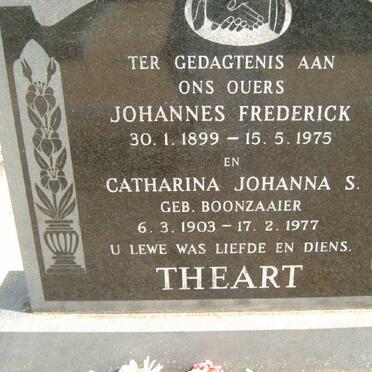 THEART Johannes Frederick 1899-1975 &amp; Catharina Johanna S. BOONZAAIER 1903-1977