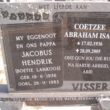 VISSER Jacobus Hendrik 1936-1983 :: VISSER Coetzee Abraham Izak 1936-2005