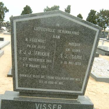 VISSER F.J.J. 1916-1997 &amp; S.J. 1930-