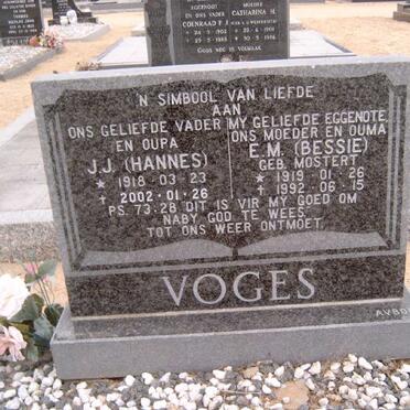 VOGES J.J. 1918-2002 &amp; E.M. MOSTERT 1919-1992