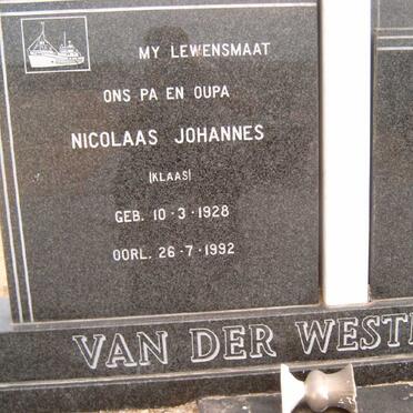 WESTHUIZEN Nicolaas Johannes, van der 1928-1992