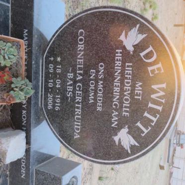 WITT Cornelia Gertruida, de 1916-2006