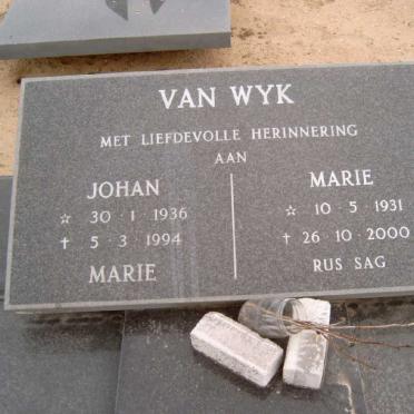 WYK Johan, van 1936-1994 &amp; Marie 1931-2000