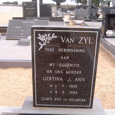 ZYL Gertina J. Ann, van 1926-1993