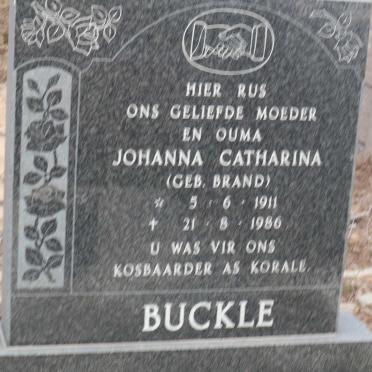 BUCKLE Johanna Catharina nee BRAND 1911-1986