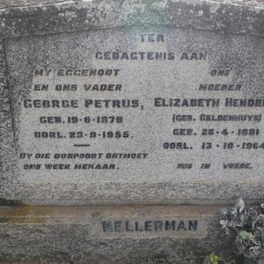 KELLERMAN George Petrus 1879-1955 &amp; Elizabeth Hendrina GELDENHUYS 1881-1964