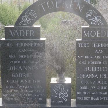 TOLKEN Johannes Gabriel 1897-1976 &amp; Huibrecht Johanna Fredrika 1901-1964