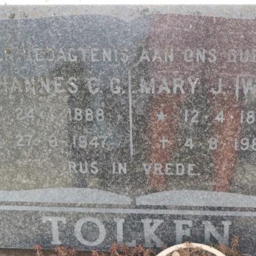 TOLKEN Johannes C.G. 1888-1947 &amp; Mary J. WIID 1893-1983