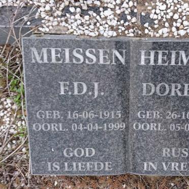 MEISSENHEIMER F.D.J. 1915-1999 &amp; Doreen 1913-1991