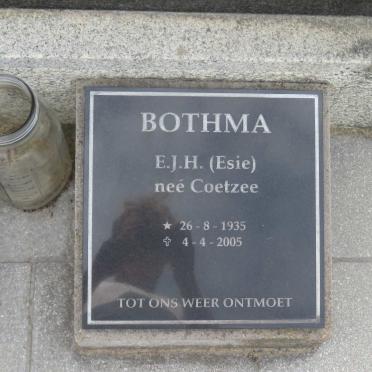 BOTHMA E.J.H. Esie nee COETZEE 1935-2005