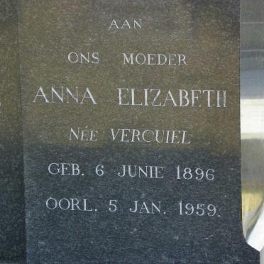EIGELAAR Anna Elizabeth nee VERCUIEL 1896-1959