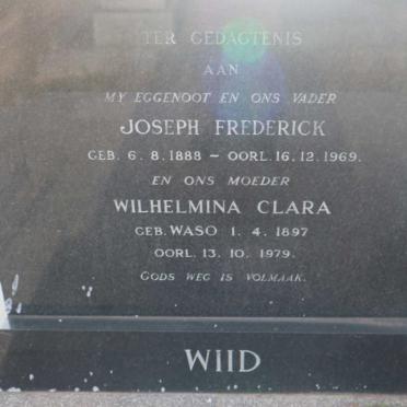 WIID Joseph Frederick 1888-1969 &amp; Wilhelmina Clara WASO 1897-1979