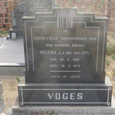 VOGES Helena J.J. nee VAN ZYL 1887-1973