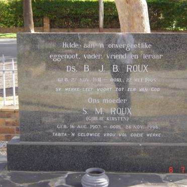 ROUX B.J.B. 1911-1965 &amp; S.M. KIRSTEN 1907-1996 :: BESTER Mari nee ROUX 1945-2008