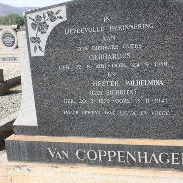 COPPENHAGEN Gerhardus, van 1881-1958 &amp; Hester Wilhelmina SIEBRITS 1879-1941