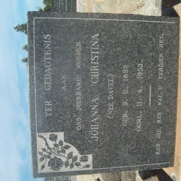 CROUS Johanna Christina nee DAVEL 1892-1953