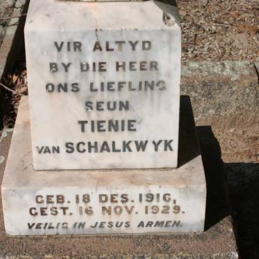 SCHALKWYK Tienie, van 1916-1929