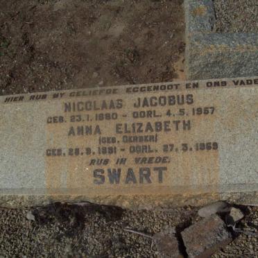 SWART Nicolaas Jacobus 1880-1957 &amp; Anna Elizabeth GERBER 1881-1969