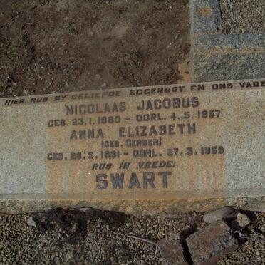 SWART Nicolaas Jacobus 1880-1957 &amp; Anna Elizabeth GERBER 1881-1969
