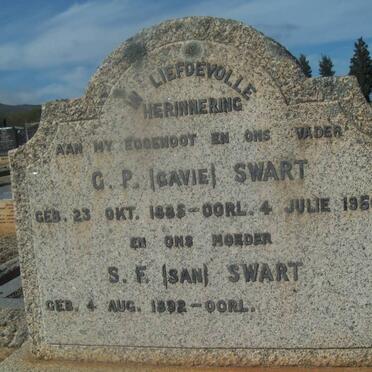 SWART G.P. 1885-1966 &amp; S.F. 1892-
