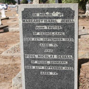 DEBELL Poul Nicolai -1933 &amp; Margaret Isabel TRUTER -1933
