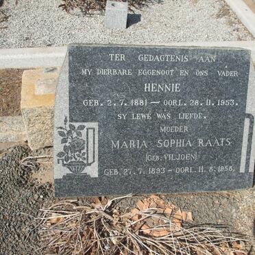 ? Hennie 1881-1953 &amp; Maria Sophia Raats VILJOEN 1893-1958
