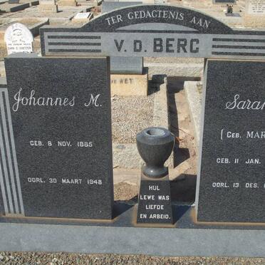 BERG Johannes M., v.d. 1885-1948 &amp; Sarah W. MAREE 1892-1969