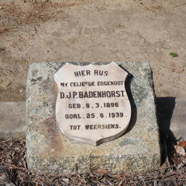 BADENHORST D.J.P. 1896-1939