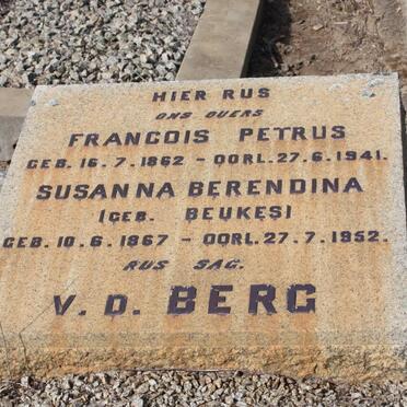 BERG Francois Petrus, v.d. 1862-1941 &amp; Susanna Barendina BEUKES 1867-1952