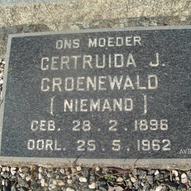 GROENEWALD Gertruida J. nee NIEMAND 1896-1962