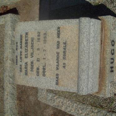HUGO Maria Elizabeth nee VILJOEN 1882-1953